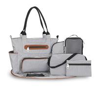 Sac thermique for maman, grande capacité, sac de maternité for enfants, sacs à couches, sac à dos étanche multifonction for poussette d'enfants(Black Strips)