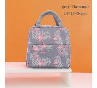 Sac Thermique Sac De Stockage Des Aliments Boîte À Déjeuner Étudiant Sac Cool Pour Enfants Récipient Alimentaire Pour Enfants École Petit Sac De Nourriture Thermique Pour Déjeuner.Grey-Flamingo.