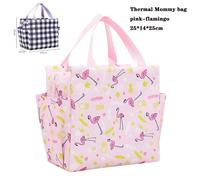 Sac Thermique Sac De Stockage Des Aliments Boîte À Déjeuner Étudiant Sac Cool Pour Enfants Récipient Alimentaire Pour Enfants École Petit Sac De Nourriture Thermique Pour Déjeuner.Mommy Bag-Flamingo.