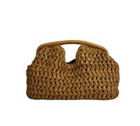 Sac tissé élégant de plage et de soirée, sac à bandoulière tendance pour femme, sac à bandoulière polyvalent pour les aisselles, cadeaux pour femmes, Curcuma, 34.0*20.0*4.0