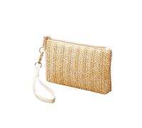 Sac tissé for femme, pochette à poignet, portefeuille de jour moyen et long, pochette for téléphone portable, porte-monnaie, porte-cartes, for la maison pour les achats liés aux voyages(Beige yellow)