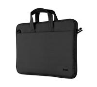 Sac Toploader Trust Bologna 14" noir 2 compartiments avec bandoulière et poignée de transport 360g