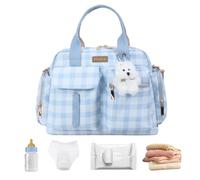 Sac Tote Bag À Langer Mini Pochette Bandoulière Chic Écossais Avec Poignée