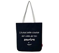Sac Tote bag avec fermeture éclair, doublure et poche intérieure.
