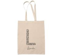 Sac Tote Bag Léandre Lettre Littérature | Sac Cabas Réutilisable | Idée Cadeau Prénom Livre Lecture Anniversaire Oncle Parrain Beau Papa Collègue Départ Retraite Noël