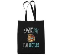 Sac Tote Bag Lecture Je peux pas Noir Idée Cadeau Cabas Anniversaire Noël