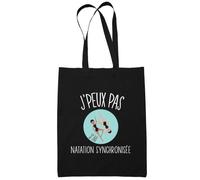 Sac Tote Bag Natation Synchronisée Je peux pas Noir Idée Cadeau Cabas Anniversaire Noël