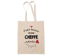 Sac Tote Bag - Petit Bazar - Coton Recyclé - 38x42 cm - Réutilisable - Idée Cadeau Femme