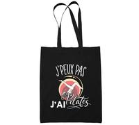 Sac Tote Bag Pilates Je peux pas Noir Idée Cadeau Cabas Anniversaire Noël