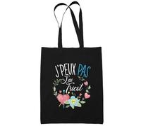 Sac Tote Bag Tricot Je peux pas Noir Idée Cadeau Cabas Anniversaire Noël