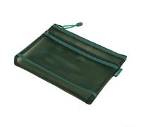 Sac transparent double couche en maille pour cosmétiques, écouteurs, cartes d'identité, rangement rapide, léger, voyage et usage quotidien en nylon (vert)