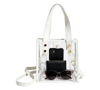 Sac Transparent Grande Ouverture Grande Capacité Sac à Main Portable | Sac à Main Transparent Femmes Épaules pour Concert Festival Plage Camping Pique-nique Shopping Travail