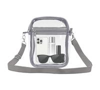 Sac transparent pour événements de stade, sac à main transparent approuvé par les stades, sac à bandoulière transparent avec sangle réglable, gris, 22.5*17.5*7cm