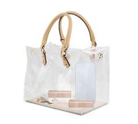 Sac transparent - sac de plage en PVC transparent avec fermeture éclair | Organisateur de maquillage imperméable approuvé par stade, durabilité et travail transparent régulier pour l'école, pelles