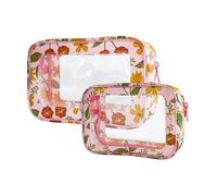 Sac Transparent Trousse de maquillage transparente 2 pièces, pochette de lavage de toilette, trousse de beauté de voyage, sac à cosmétiques Portable, organisateur, sac de rangement Transparent étanche