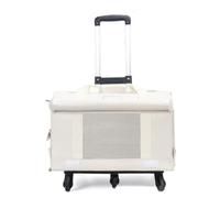 Sac Transport avec Poignée Télescopique Peu Encombrant Sac Transport avec roulettes Réglable Bagage pour Train, Blanc, Style to 1