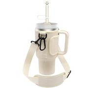 Sac Transport Bouteille Eau pour Gobelet Stanley 40 Oz, Porte Manchon pour Bouteille d'eau avec Bandoulière Réglable, Mousqueton et Couvercle Paille, pour Marche Randonnée Camping Voyage Alpinisme