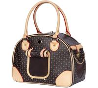 Sac Transport Luxe Animaux Cuir PU Imperméable Fourre-Tout Chien Chiot Chat Petite Taille Haute Qualité