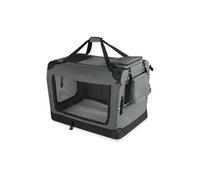 Vounot Sac de transport pliable chien et chat – Respirant, matelas en peluche amovible – M Gris