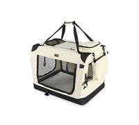 Sac transport pliable chien chat caisse cage portable 70x52x52cm beige