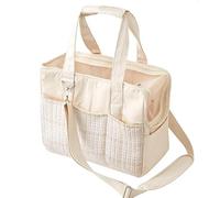 Sac Transport pour Chat Chien 5kg, Sac Bandoulière à Main Transporteur Souple pour Petit Moyen Animal, Portable Pliable Spacieux et Respirant, Caisse Léger Mode pour Voyage en Train Voiture Avion