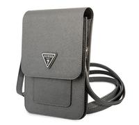 Sac triangulaire Guess Saffiano gris