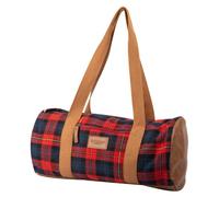 Sac Tricot Motif Tartan 42 X 22 Cm Rouge Et Noir
