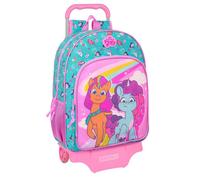 Sac trolley - Educa Borras - My Little Pony Magic - Rose/Turquoise/Violet - 33x14x42 cm - Résistant
