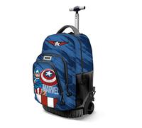 Marvel Captain America Gears-Sac à Dos à roulettes GTS Fan, Bleu, 32 x 47 cm, Capacité 39 L