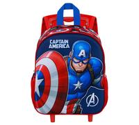 Sac trolley enfant Karactermania Marvel Captain America Patriot 3D Rouge 34x26x13 cm