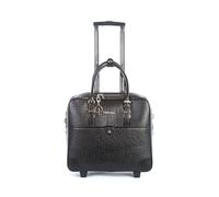 Sac Trolley Olivia Lauren Nero Noir cuire d'autruche synthétique. Double compartiment. Dimension cabine, Noir, Moyen, Sac de voyage à roulette noir autruche