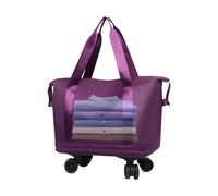 Sac Trolley - Set de valises pour Panier, léger avec roulettes pivotantes 360° Compartiments séparés secs et humides, Aubergine, riferimento Alla descrizione, Se référer à la Description