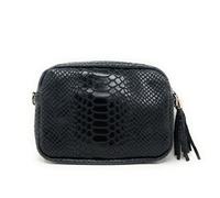 Sac trotteur à bandoulière en cuir grainé SEVILLA ZOO Noir
