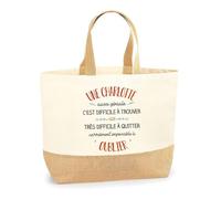 Sac Une Charlotte aussi géniale oublier | Cabas de Plage Courses Coton et Toile de Jute Idée Cadeau Femme