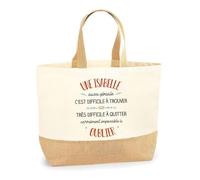 Sac Une Isabelle aussi géniale oublier | Cabas de Plage Courses Coton et Toile de Jute Idée Cadeau Femme