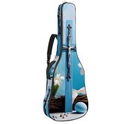 Sac universel pour guitare acoustique, étanche, plusieurs poches, couche de protection, croix bleue de Pâques, multicolore, 42.9x16.9x4.7 in, Sac pour guitare