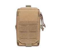 Sac Utilitaire Tactique Molle, Petit Organisateur D'outils en Nylon for Ceinture, Sac De Taille Résistant À l'eau, Étui for Téléphone Portable(Tan)