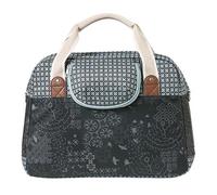 SAC VELO BASIL BOHEME 18L NOIR-CREME FIXATION RAPIDE HOOK-ON SUR PORTE BAGAGE AVANT-ARRIERE (44x17x31cm)