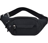 Sac ventral, grande capacité, plusieurs poches, fermeture éclair souple, noir, étanche, pour les voyages, les courses