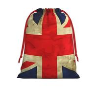 Sac vintage avec cordon de serrage imprimé drapeau britannique, pochettes à cordon, sacs d'emballage de qualité supérieure pour affaires et événements S
