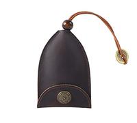 Sac vintage en cuir de vachette pour clés de voiture, corde anti-chute, sac de rangement portable en métal porte-clés, café, taille unique