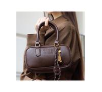 Sac Vintage & Rétro 1 pièce Sac à bandoulière marron café avec accessoire de poupée, grand sac cabas Boston en cuir souple pour femmes, sac à main de navette pour toutes les saisons, nouvelles arrivée