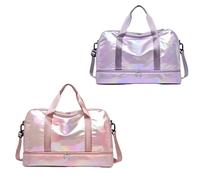 sac voyage Sac de voyage for femme, sac à main brillant de grande capacité, sac à bandoulière décontracté, sac de voyage à bandoulière, sac de sport et de fitness avec séparation sèche et humide(2IN1-