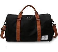 Sac Week-End avec Compartiment Chaussures Le-Globe-Trotteur (Black)
