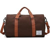 Sac Week-End avec Compartiment Chaussures Le-Globe-Trotteur (Brown)
