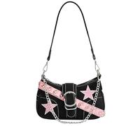 Sac Y2K, Shoujo Y2K Bag, Sac a Main Vintage, Petit Sacs a Main, Sacs à Porte des Années 2000, Bag à Porte Esthétique, Adapté à un Usage Quotidien, Fêtes, Séances Photo, Cadeaux (Denim Noir rose)