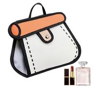 sacàdessin 2D - 18 * 23 * 9cm Pourse de dessin animé, sacàmain de style comique, sacàmain d'illusion optique créative avec sangle réglable | Tote à épaule tendance pour les femmes, les filles, l