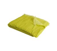 SACASA Couverture Plaid 100% Coton Vert Lima, 130x170 cm - Franges - Douceur Naturelle et Design Moderne