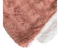 SACASA Couverture Plaid BERGIL Réversible 130x170 cm - Rose Chaud & Blanc - Poils Longs Ultra Doux et Sherpa