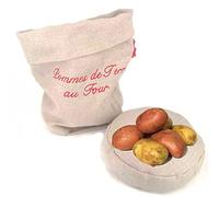 SACASAC - Sac Cuisson Pommes de Terre au Four Micro-Ondes - 100% Lin Naturel Double Epaisseur - Coussin Noyaux de Cerises pour Maintien au Chaud - Fabrication France